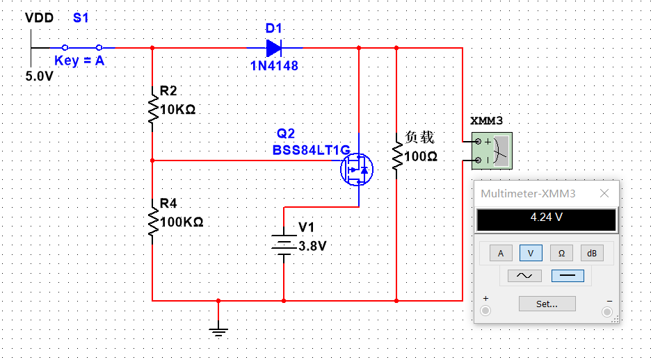 電(diàn)源切换電(diàn)路仿真-闭合