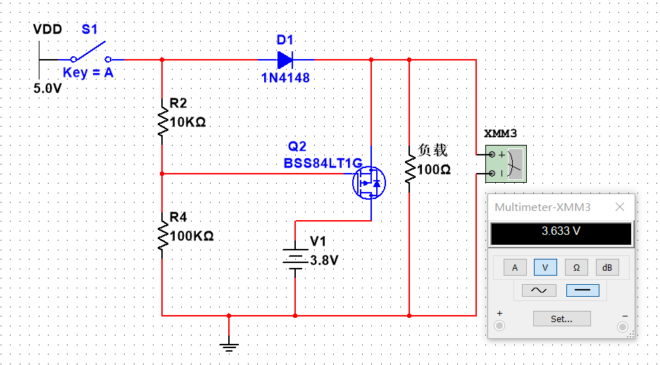 電(diàn)源切换電(diàn)路仿真-断开